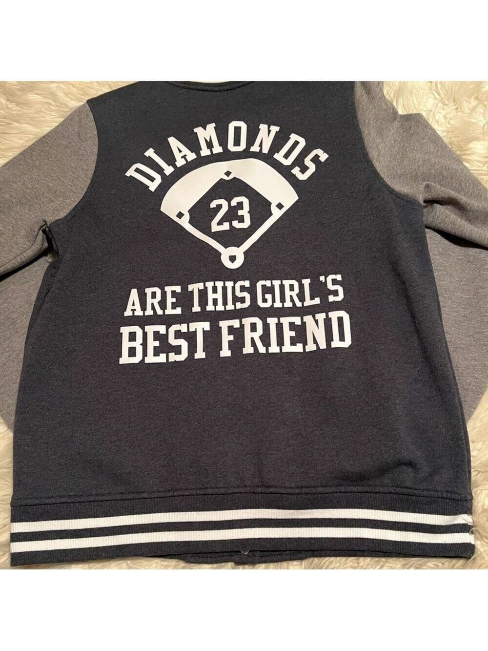SportsTek Women’s Blue/Grey Baseball Diamond Jacket. Size L